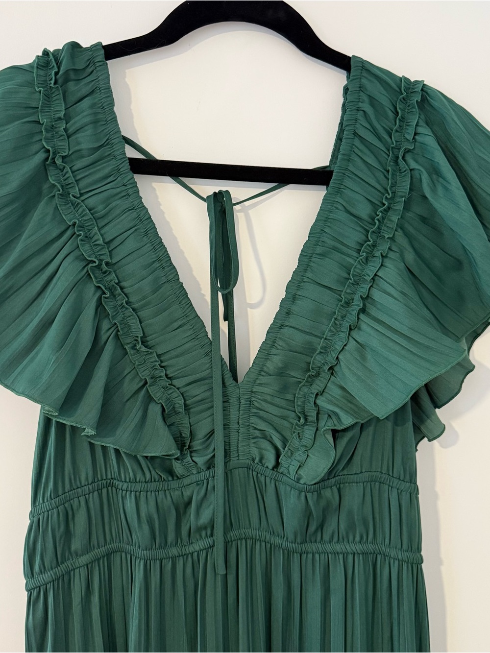 Anthropologie Ruffled Tiered Midi Dress in Dark Olive, Size Medium - Picture 2 of 6